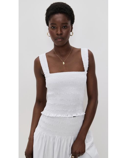 Madewell Black Poplin Smocked Tank