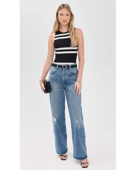 Alice + Olivia Black Rothy Sleeveless Sculpt Thong Bodysuit