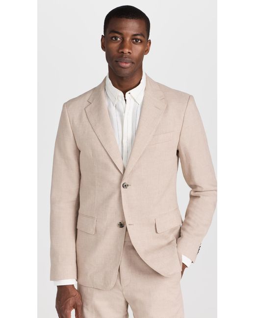 Club Monaco Natural Tech Linen Suit Blazer Lt. Khaki Mix/khaki for men