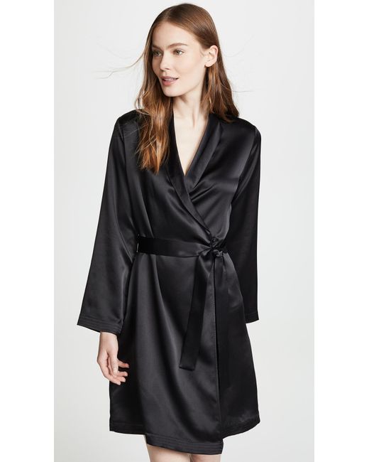 black silk robe short