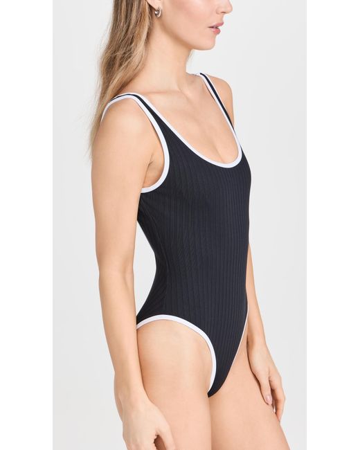 Solid & Striped Black Oid & Triped The Annemarie One Piece Backout