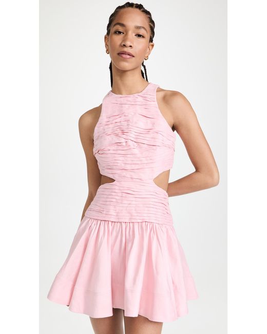 Aje Linen-Blend Cut-Out Introspect Midi Dress | Harrods US