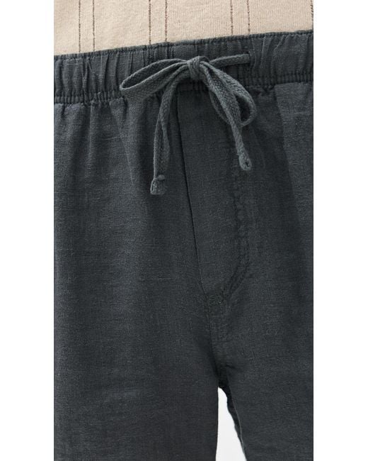 Faherty Brand Black Essential Linen Shorts 6.5 for men