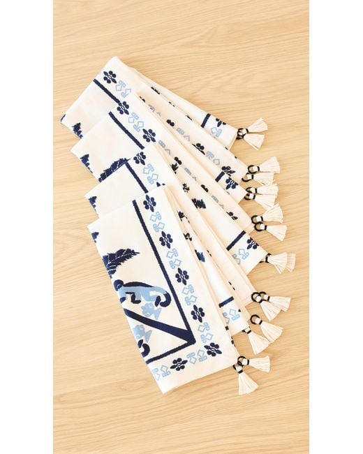 Johanna Ortiz Blue Ikat Amazónico Napkins