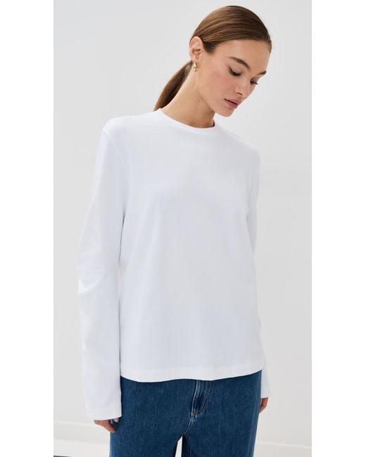 Tibi White Perfect T-Shirt With Gusset Elbow Sleeve