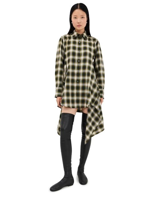 Monse Cascade Front Shirt Dress in Green | Lyst