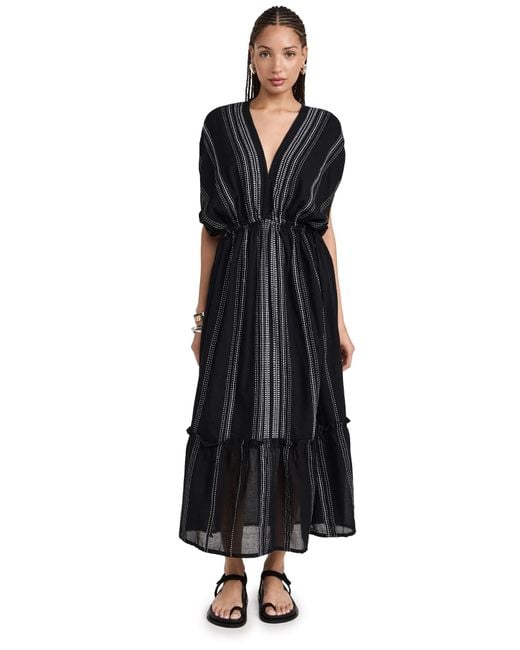 Lemlem Black Leliti Plunge Neck Dress