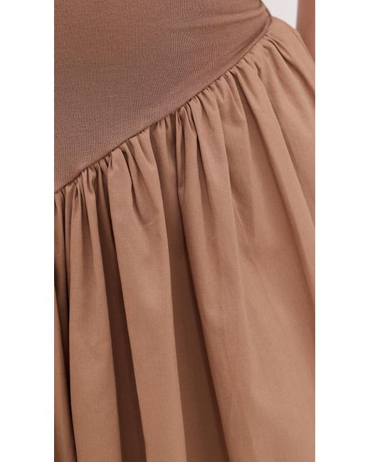 Le Bos Natural Alix Mixed Fabric Tank Dress