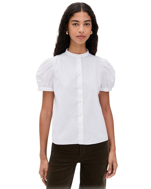 FRAME White The Gathered Top