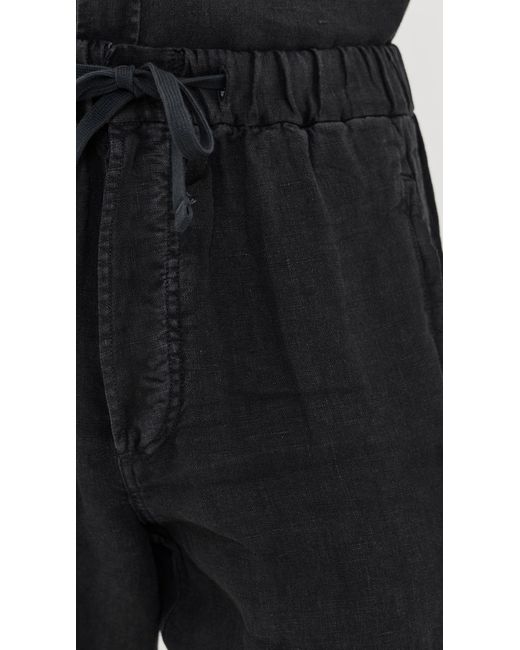 Citizens of Humanity Black Drawstring Linen Deck Pants for men