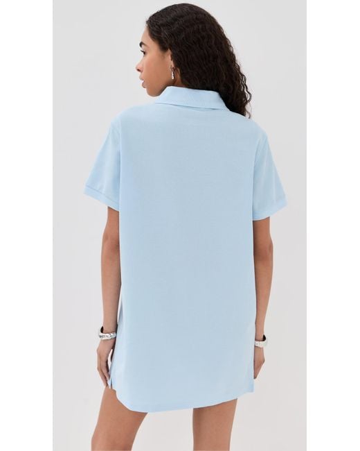 Area Crystal Heart Cutout Polo Dress in Blue | Lyst