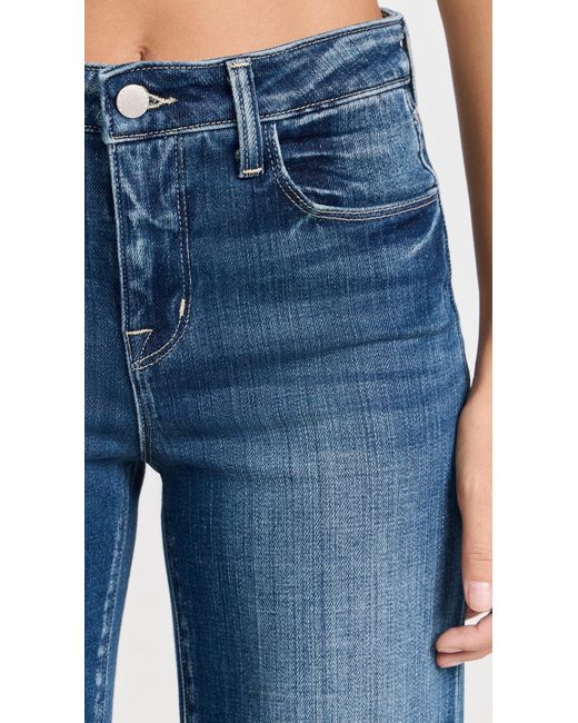 L'Agence Blue Scottie High Rise Wide Leg Jeans