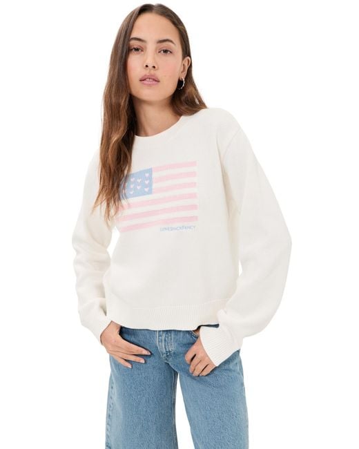 LoveShackFancy White Ty Flag Pullover
