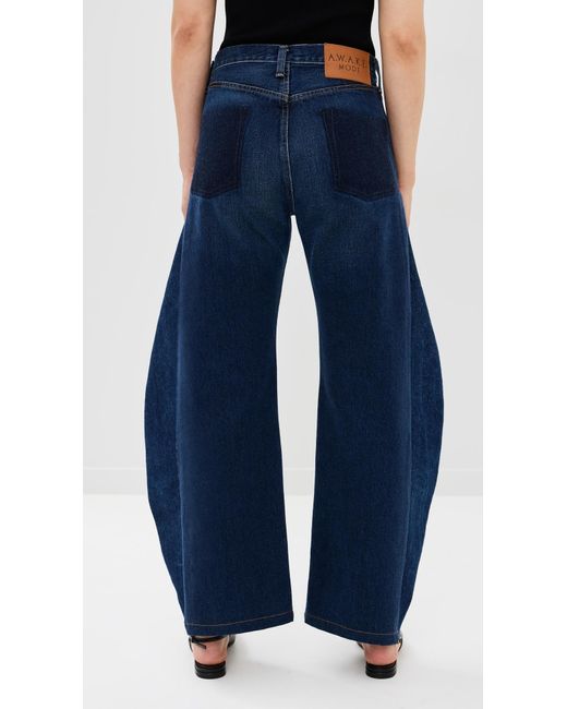 A.W.A.K.E. MODE Blue A. W.A. K.E. Mode Upcycled Jeans With Side Inserts