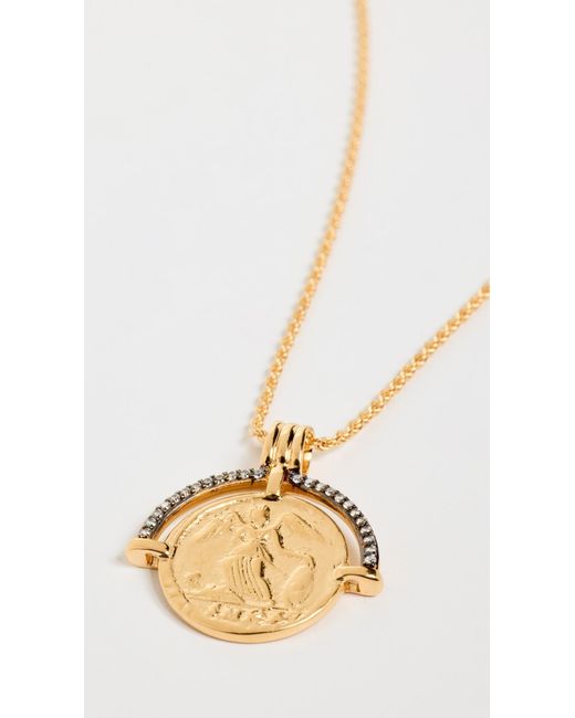 Missoma White Lucy Williams Engravable Fortuna Arc Coin Necklace