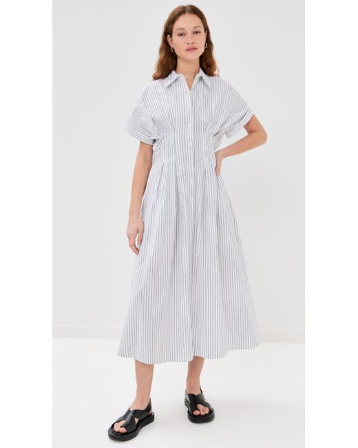 Le Bos White Roberta Button Down Dress