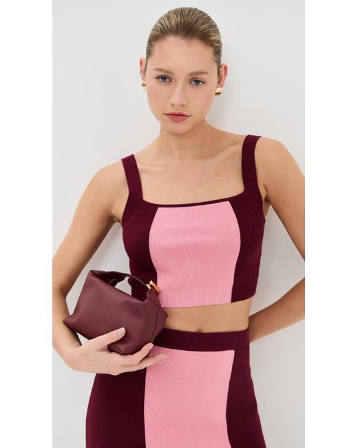 Le Bos Red Colorblocked Tank