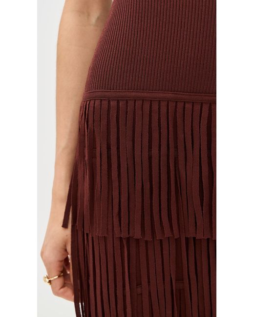 Simon Miller Za Za Sleevless Knit Fringe Dress in Red | Lyst