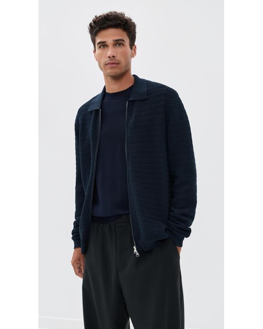 NN07 Blue Gustav Zip Top for men