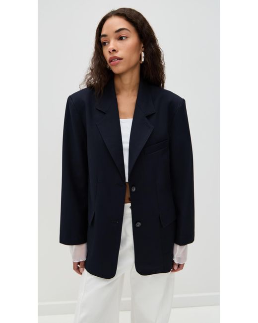 Simonett Blue Structured Sheer Cuff Blazer