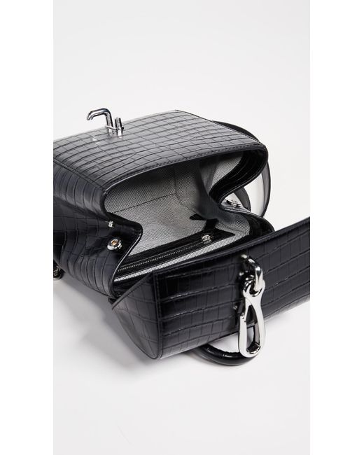 Alexander Wang Hook Mini Croc-effect Leather Backpack in Black | Lyst