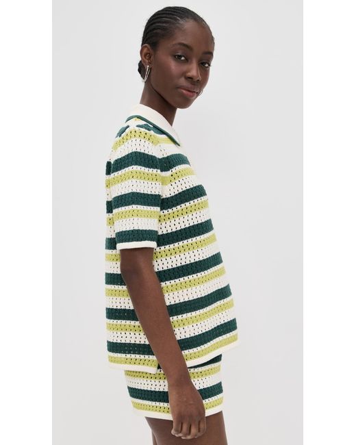 ALIGNE Green Dax Crochet Knitted Top