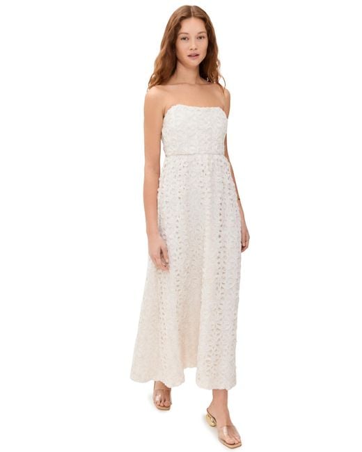 Line & Dot White Aris Strapless Maxi Dress