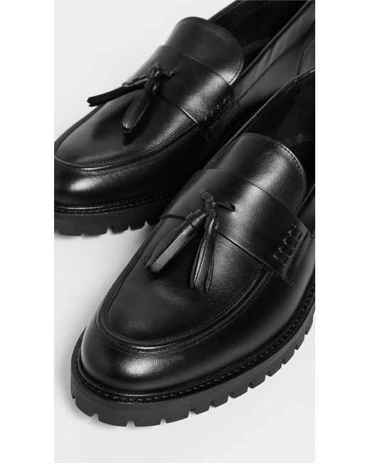 Les Deux Black Thatcher Leather Tassel Loafers for men