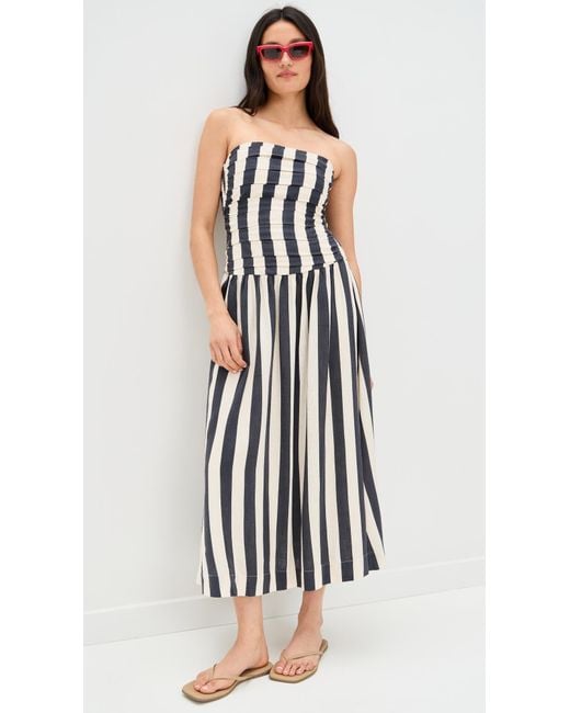 moon river strapless pleated dress Strapless Pleated Midi Dress (Women)
