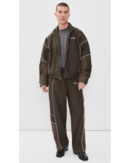 NAHMIAS Black Grid Warm Up Jacket for men