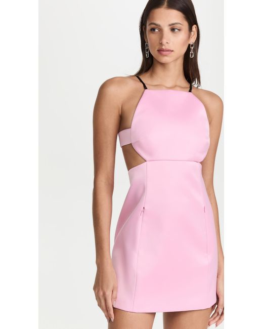 Alexander Wang Pink Apron Cut Out Mini Dress With Diamante Charms