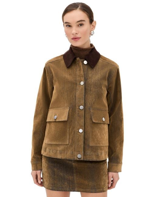 ALIGNE Brown Bark Denim Flock Barn Jacket