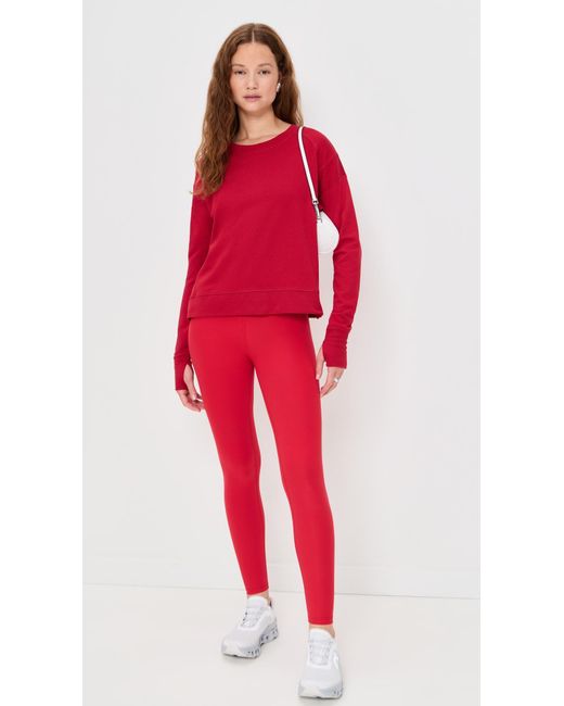 Sweaty Betty Red After Class Crop Sweatshirt