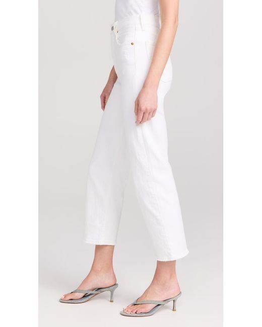 Levi's White Ribcage Straight Ankle Jeans