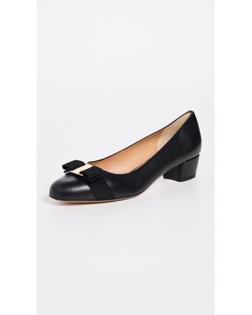 Ferragamo Black Vara Soft Pumps