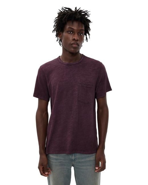 Rag & Bone Purple Washed Classic Flame Tee for men