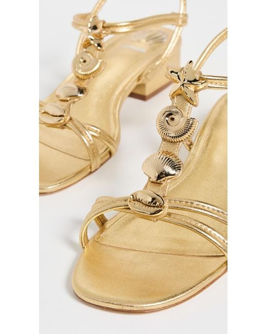 Larroude Metallic Shelly Flat Sandals