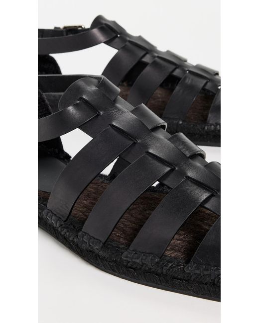 Castaner Black Pietro Leather Fisherman Sandals for men