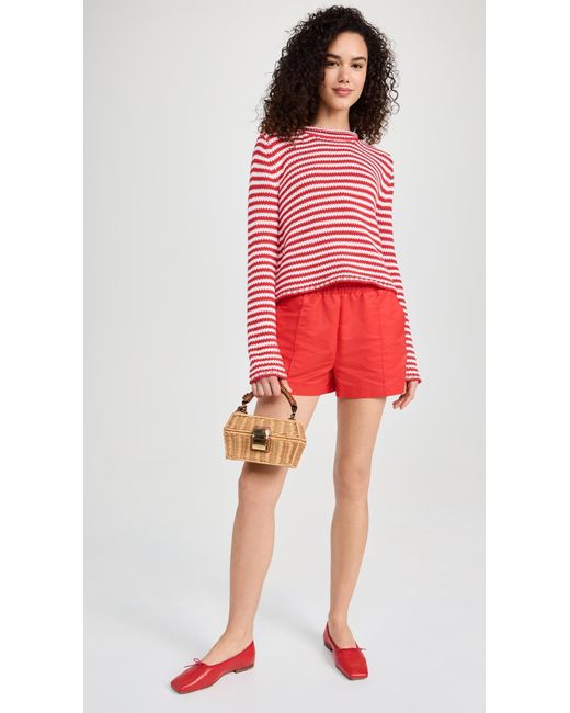 La Ligne Red Fine Stripe Mini Marina Sweater