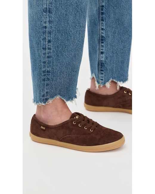 Keds Brown Champion Luxe Suede Sneakers
