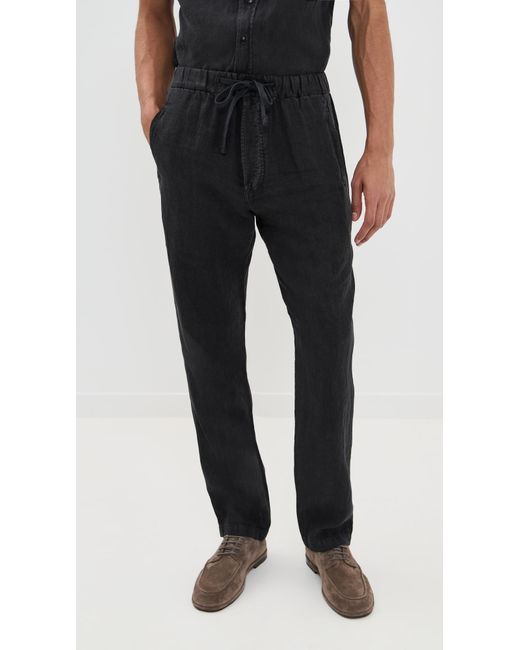 Citizens of Humanity Black Drawstring Linen Deck Pants for men