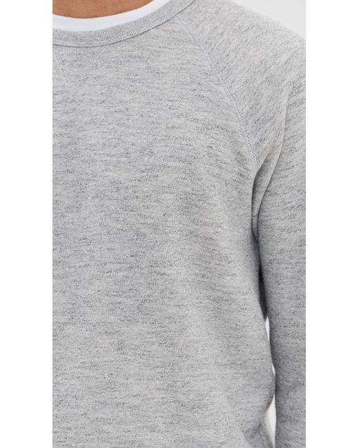 Marine Layer Gray Mock Twist Sherpa Crew Pullover for men