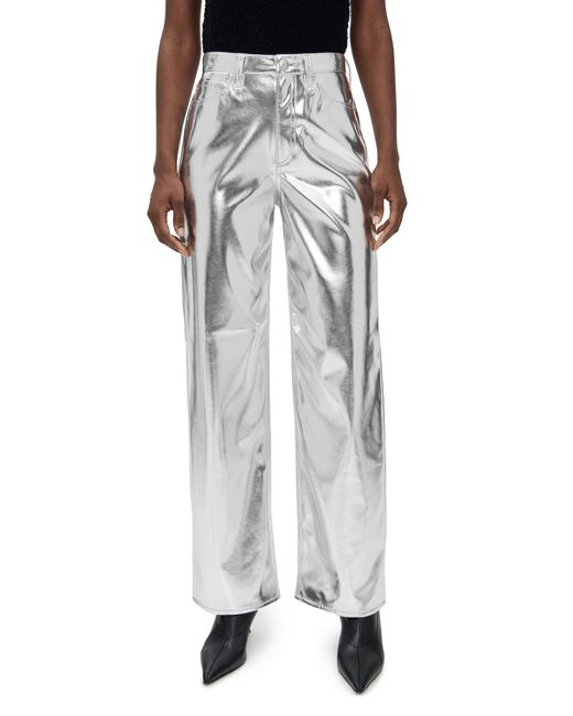 Rag & Bone Black Logan Faux Leather Wide Leg Pants