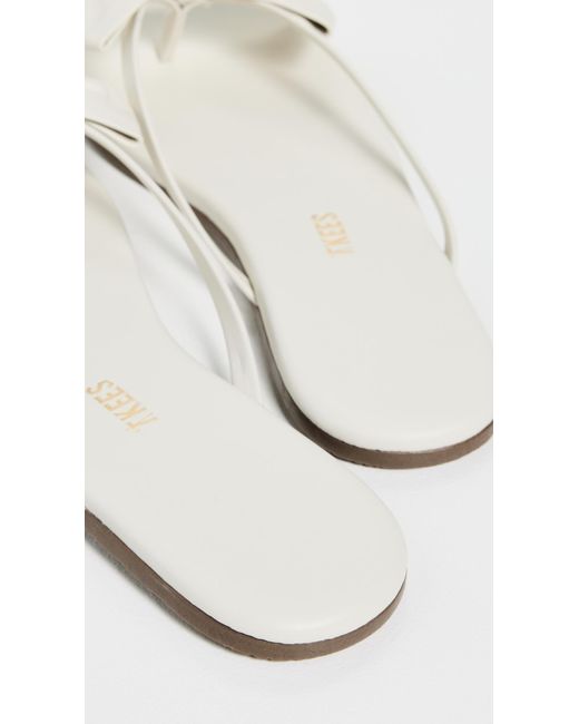 TKEES Black Lily Oversized Bow Flip Flops
