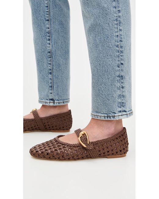 Larroude Brown Verona Macrame Flats