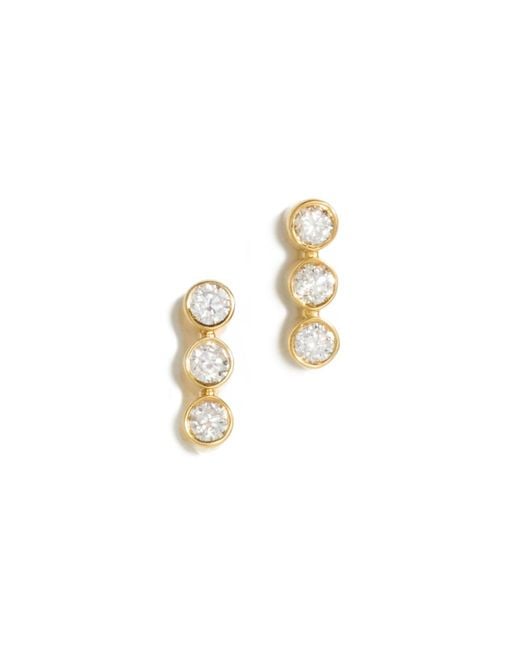 Jennifer Meyer White 3 Mini Bezel Studs