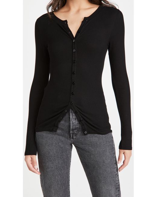 Enza Costa Silk Rib Fitted Cardigan in 