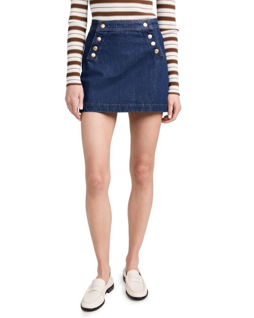 FRAME Blue Sailor Snap Skirt