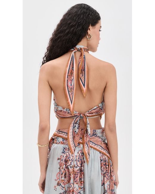 Zimmermann Red Silk Aster Scarf Bodice