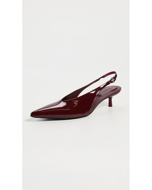 Jonathan Simkhai Brown Sylvie Patent Leather Slingback Kitten Heels